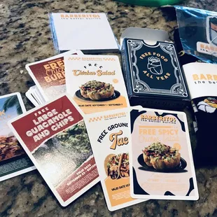Received a deck of cards for free food all year for their Grand Opening. Here's some of the offerings