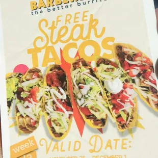 Steak tacos - you can choose hard shell or soft