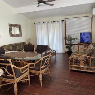 Living room, dining area