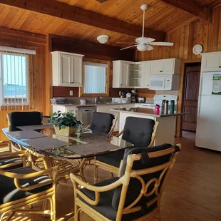 Clean kitchen beautiful view out of every window.