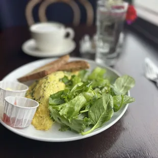 Mushroom &amp; goat cheese omelet