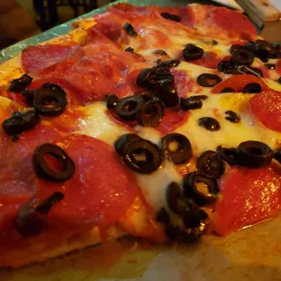 Pepperoni and black olive