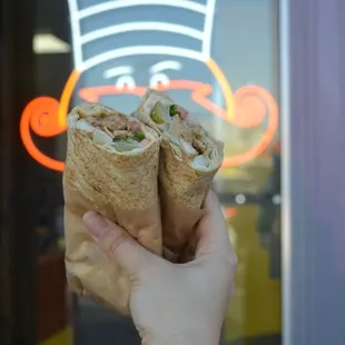 Chicken pita outside the store!