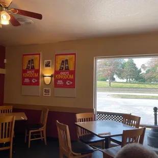 Looking toward the front of the house from my seat