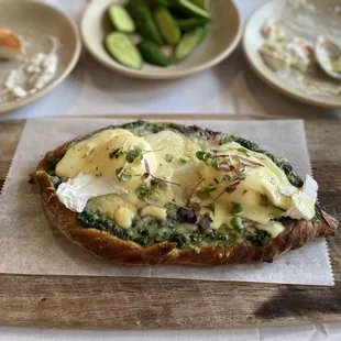 Creamed spinach khachapuri