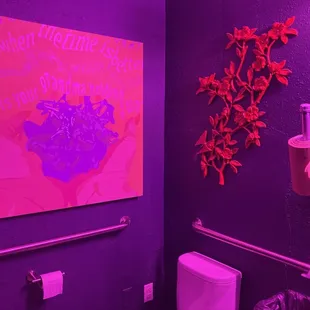 Pink light bathroom decor