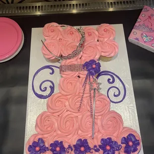 Beautiful cupcake cake by Barb's. Beautiful and delicious!!