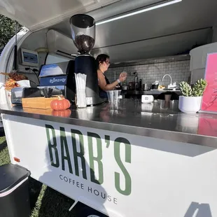 Employees making our yummy coffee order
