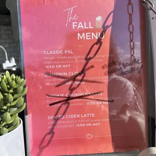 Their fall menu