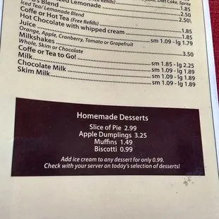 Barb&apos;s menu