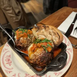 Homemade Caciocavallo Stuffed Meatballs