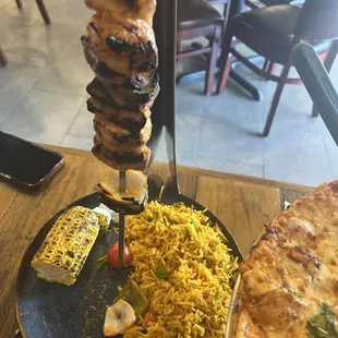 CHICKEN SHEESH KEBAB PLATE (SPICY OR TRADITIONAL)