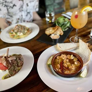 Camarones Al Ajillo, lamb, empanadas, seared Tuna