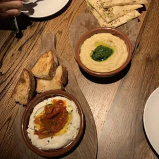 Hummus and whipped ricotta