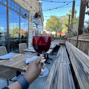 sangria and outdoor patio