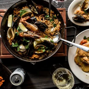 paella, food