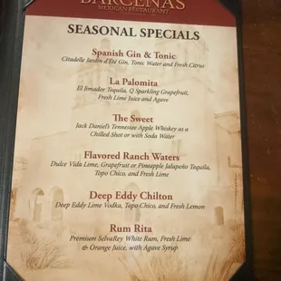 menu