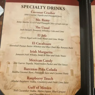 menu