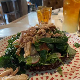 Lunch Kale &amp; Arugula Salad with Chicken Shawarma