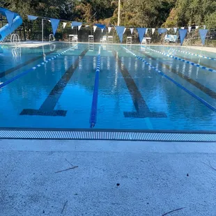Early morning pool workout