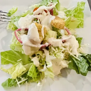 The salad and toppings are fresh.