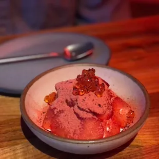 Citrus Mousse * Strawberry * Salmon Roe * Hibiscus