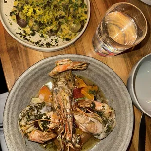 Potatoes with cured egg white