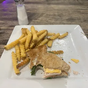 Mostly eaten GREAT Club Sabdwich and Fries.  Order it.