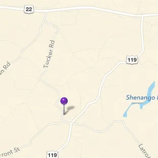 Bardine's Meat Store is at the Purple Pin seen here.