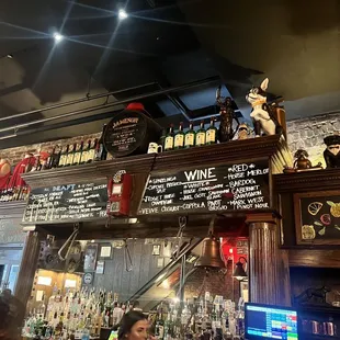 the bar and menus