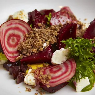 a plate of beetroot salad