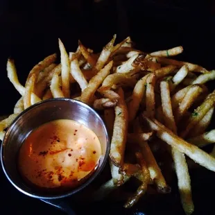 Frits with a roasted red pepper aoli