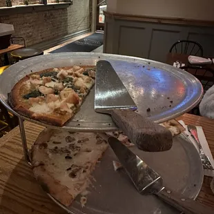 Gluten Free Chicken Pesto Pie on top and White Pie with mushrooms on the bottom