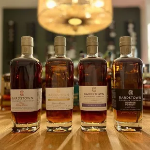 three bottles of bourbon