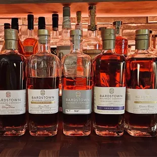 a variety of bottles