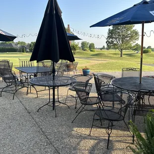 tables and umbrellas