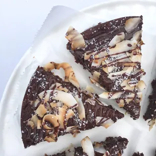 a slice of chocolate pizza on a plate