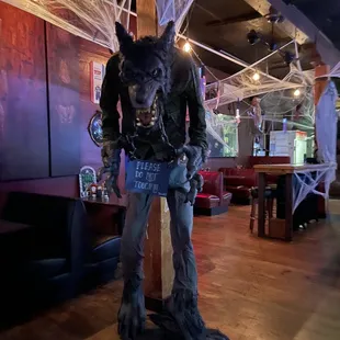 a man dressed as a werewolf