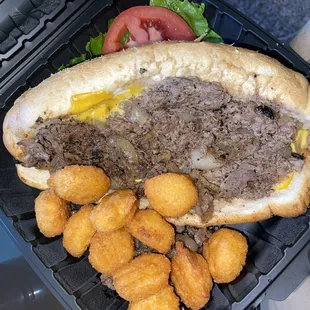 Cheesesteak wasn&apos;t as good a bit Dry &amp; the meat was chopped too much like minced but plenty meat. Just wasn&apos;t to my liking.