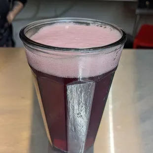 Koga Cola (as a non-alcoholic spritzer) in my own recycled glass cup.