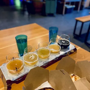 Flight with empañadas from the food truck