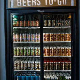 Beers are available to go.