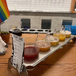 Beer Flight: Acai-U-Later, Grand Tiki, The Steiner Things, Liquid Hot Mango, and Rainbow Road Shortcut