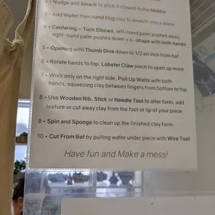 Super helpful &apos;reminder&apos; of the process posted between work stations.