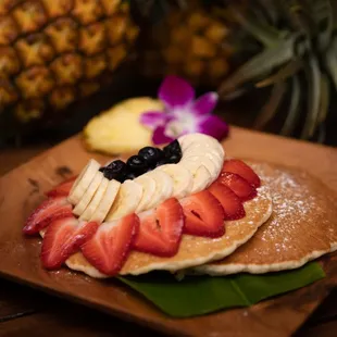 Fluffy Buttermilk Pancakes with Fresh Fruit