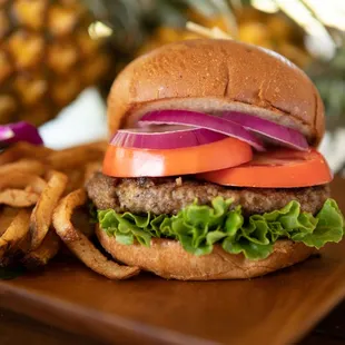 1/2 Pound Barefoot Burger on Toasted Brioche Bun includes choice of Handcut Fries, Sweet Potato Fries or Mixed Greens