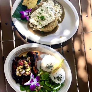 Vegan Loco Moco Steamed White Rice
