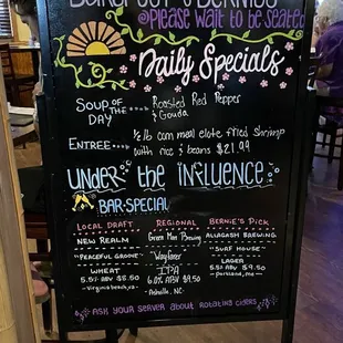 Daily specials, 2024