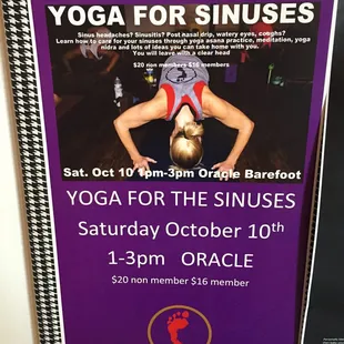 Yoga sinuses class this weekend