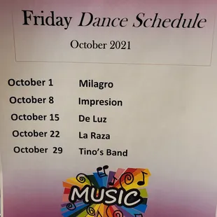 Dance Schedule